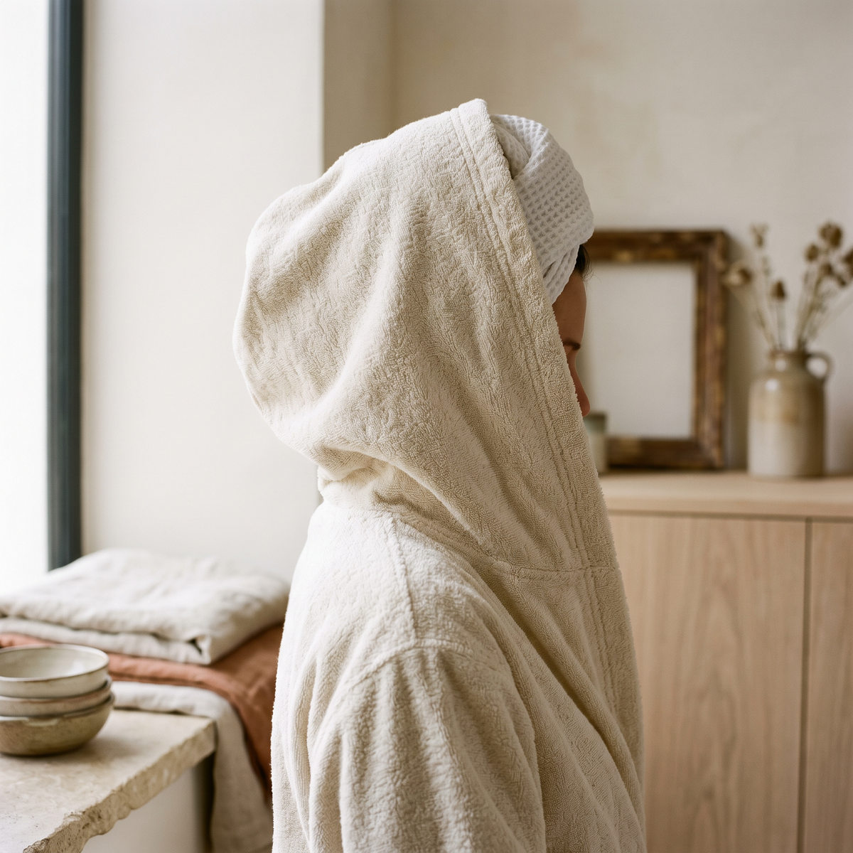Peignoir à capuche femme : confort et praticité Image