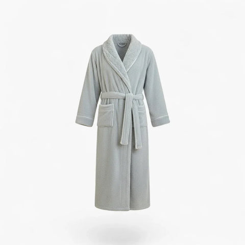 Peignoir Homme Long – Flanelle Grise Épais