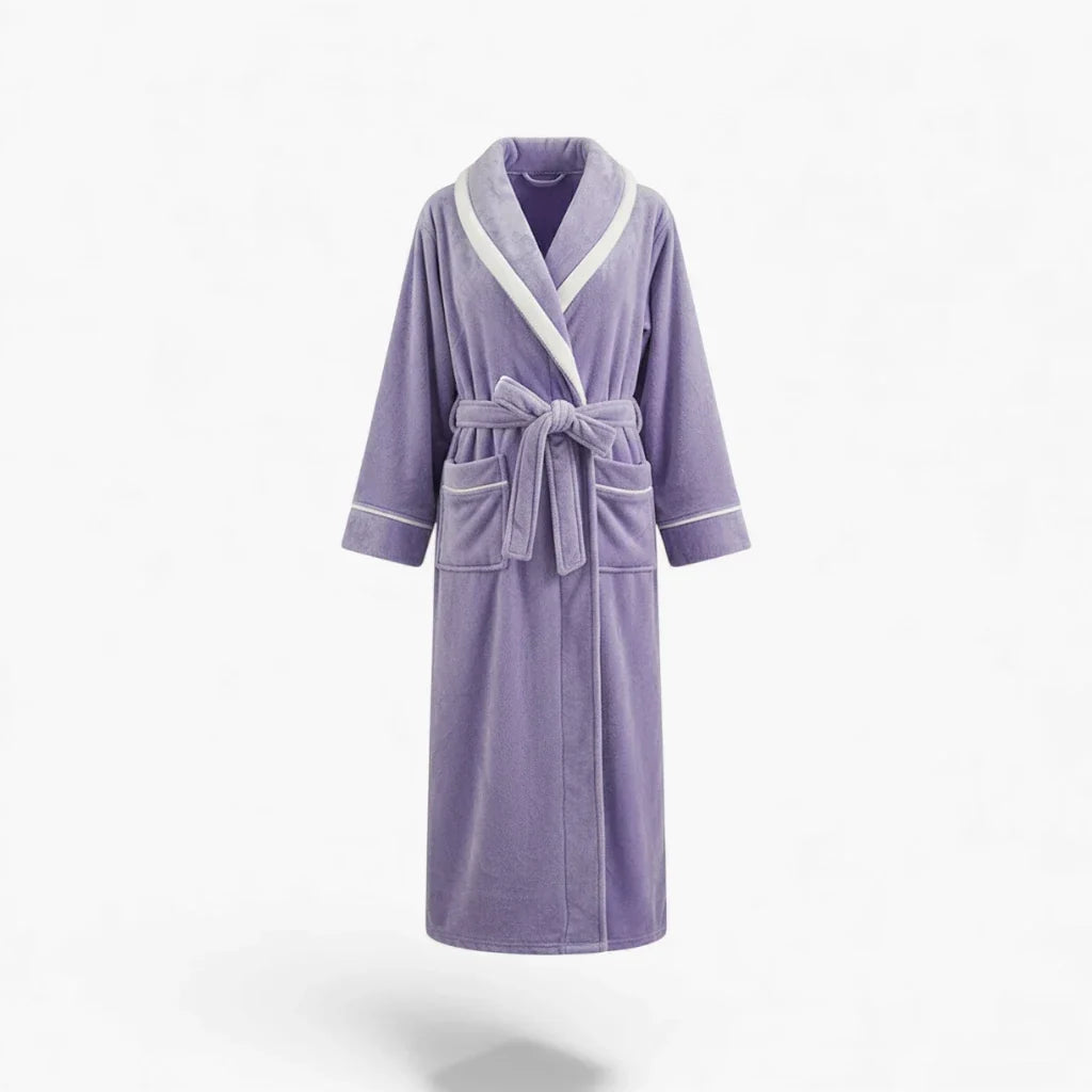 Peignoir Femme Violet - Long en Flanelle