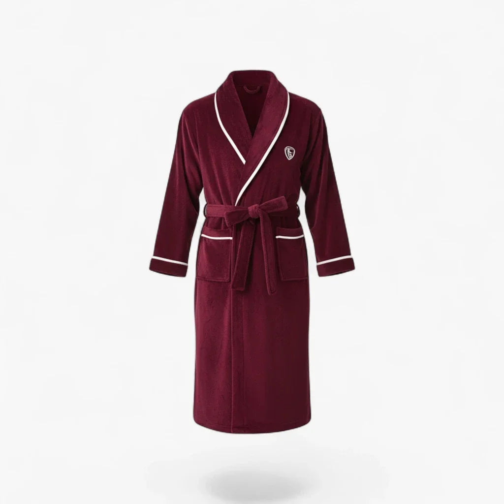 Peignoir Homme en Polaire – Couleur Bordeaux