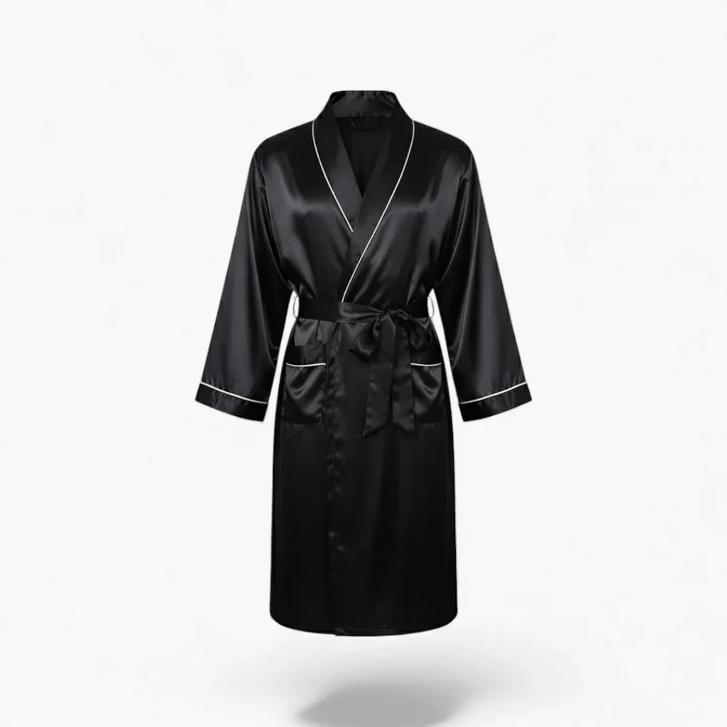 Peignoir Homme – En Satin Noir
