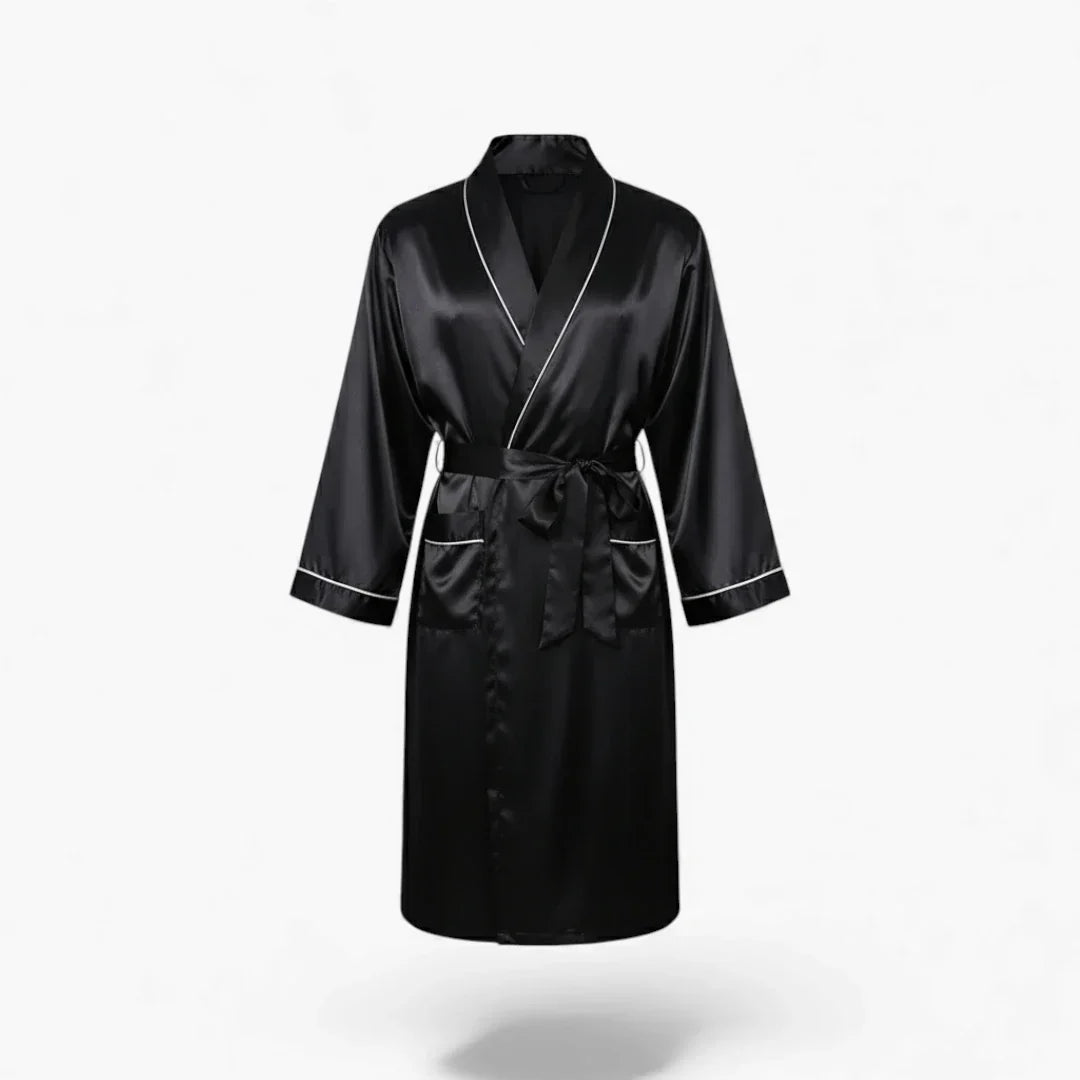 Peignoir Homme – En Satin Noir