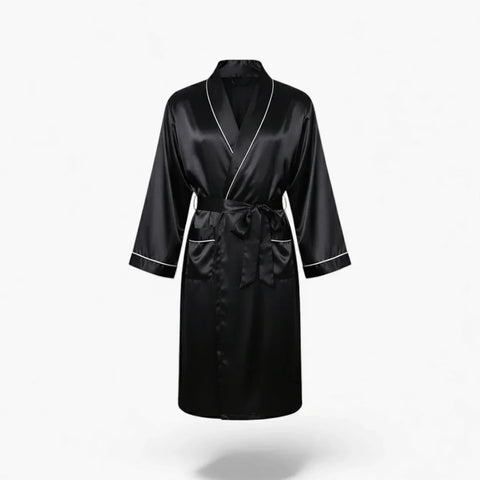 Peignoir Homme – En Satin Noir