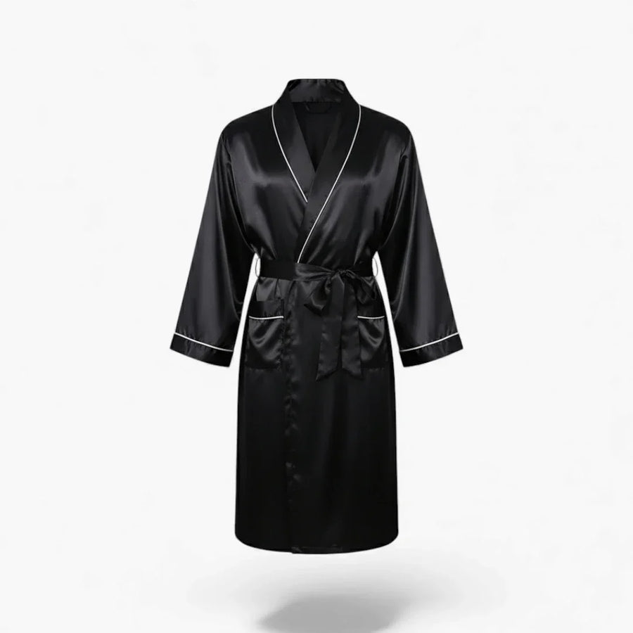 Peignoir Homme – En Satin Noir