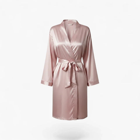 Peignoir Femme Satin – Rose Court et Raffiné