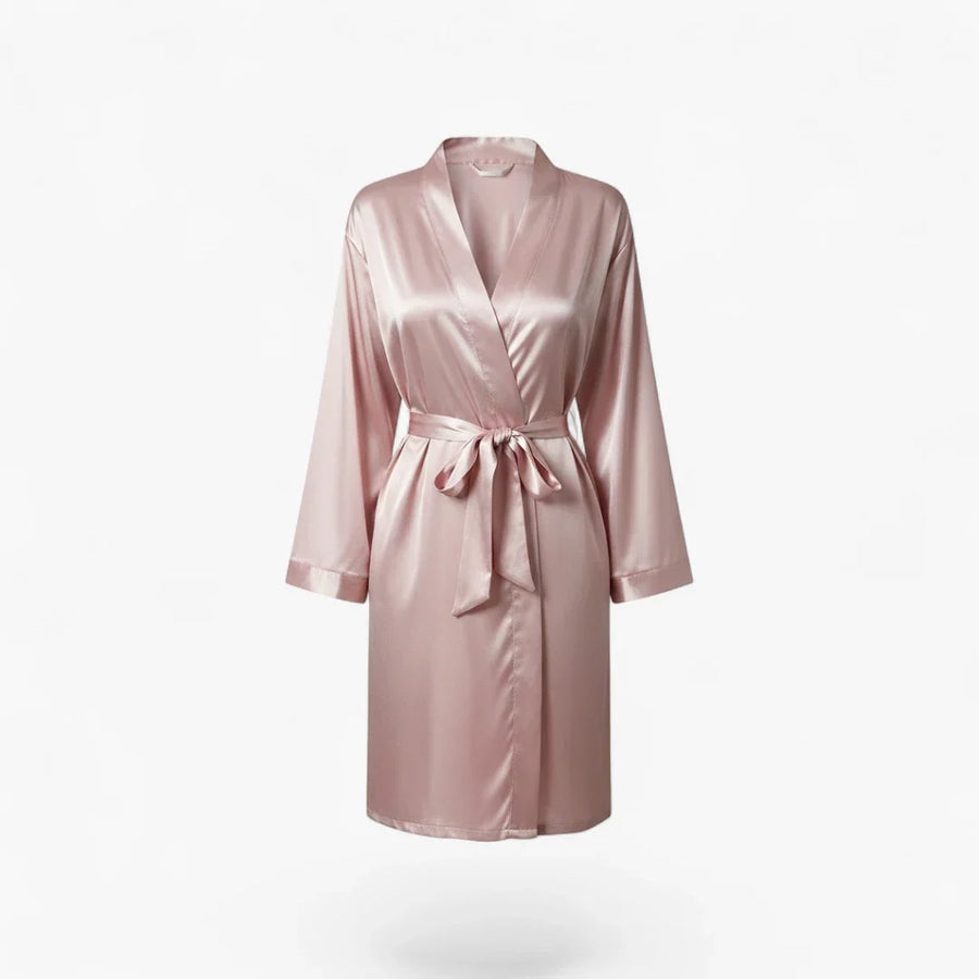 Peignoir Femme Satin – Rose Court et Raffiné