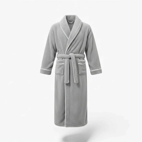 Peignoir Homme - Long Gris Épais