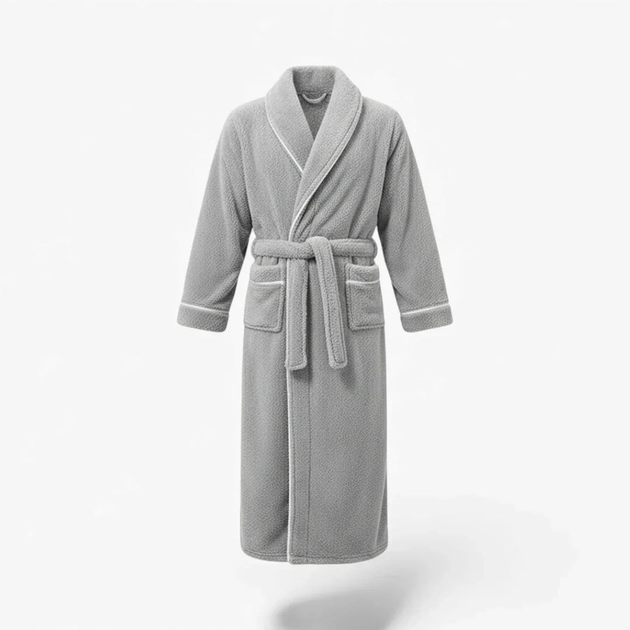 Peignoir Homme - Long Gris Épais