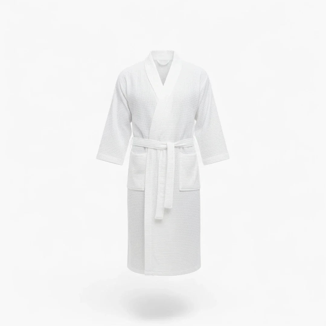 Peignoir Homme Nid d'Abeille Coton Blanc