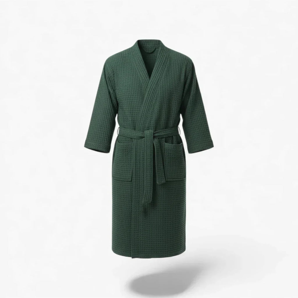 Peignoir Homme Nid d'Abeille Coton Vert