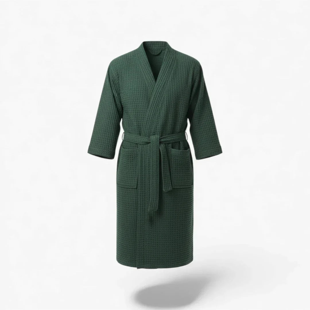 Peignoir Homme Nid d'Abeille Coton Vert