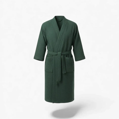 Peignoir Homme Nid d'Abeille Coton Vert