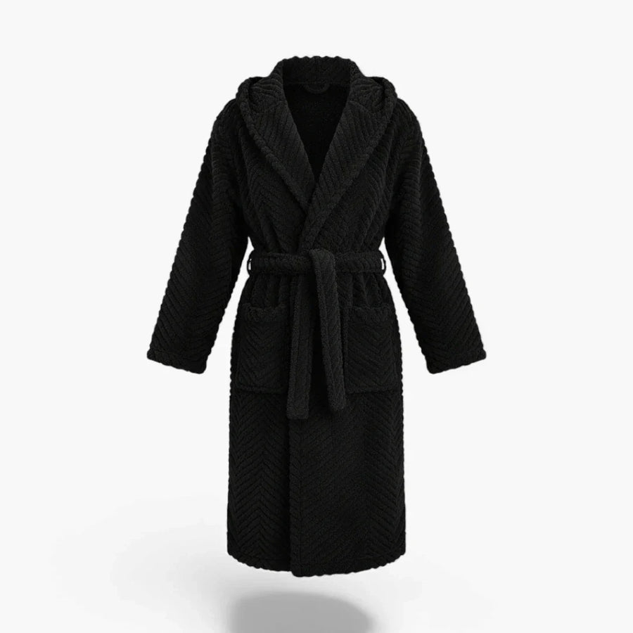 Peignoir Femme – Hiver Épais Noir