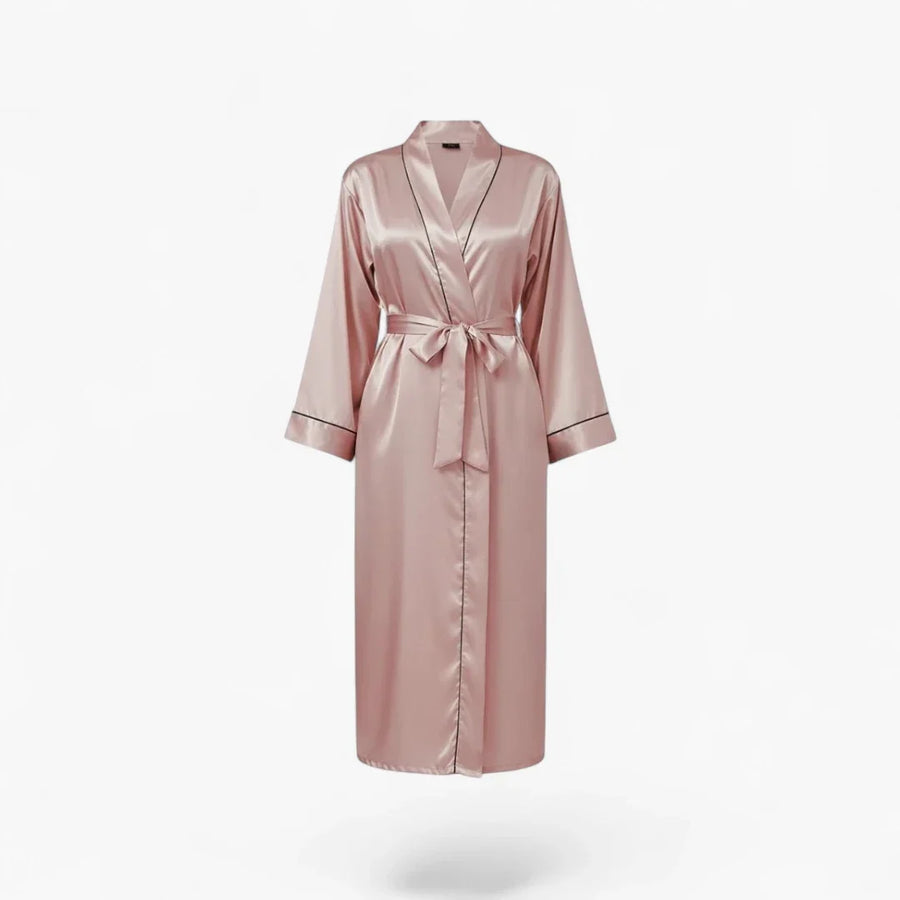 Peignoir Femme en Satin – Long Couleur Rose