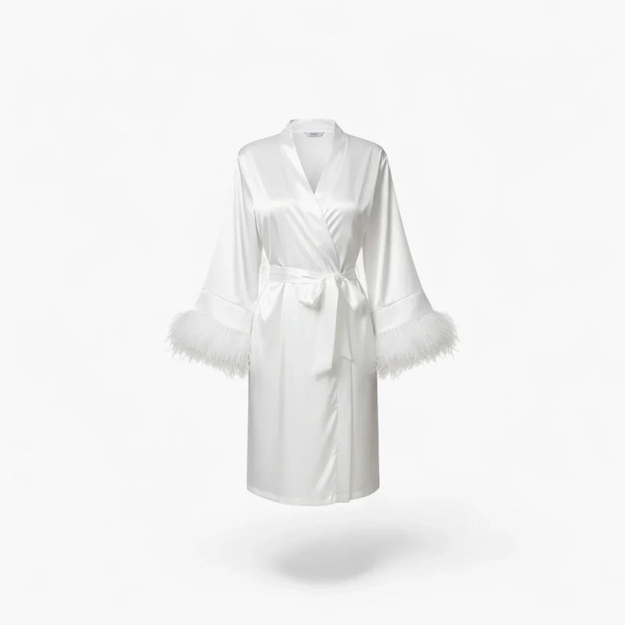 Peignoir Satin Fourrure