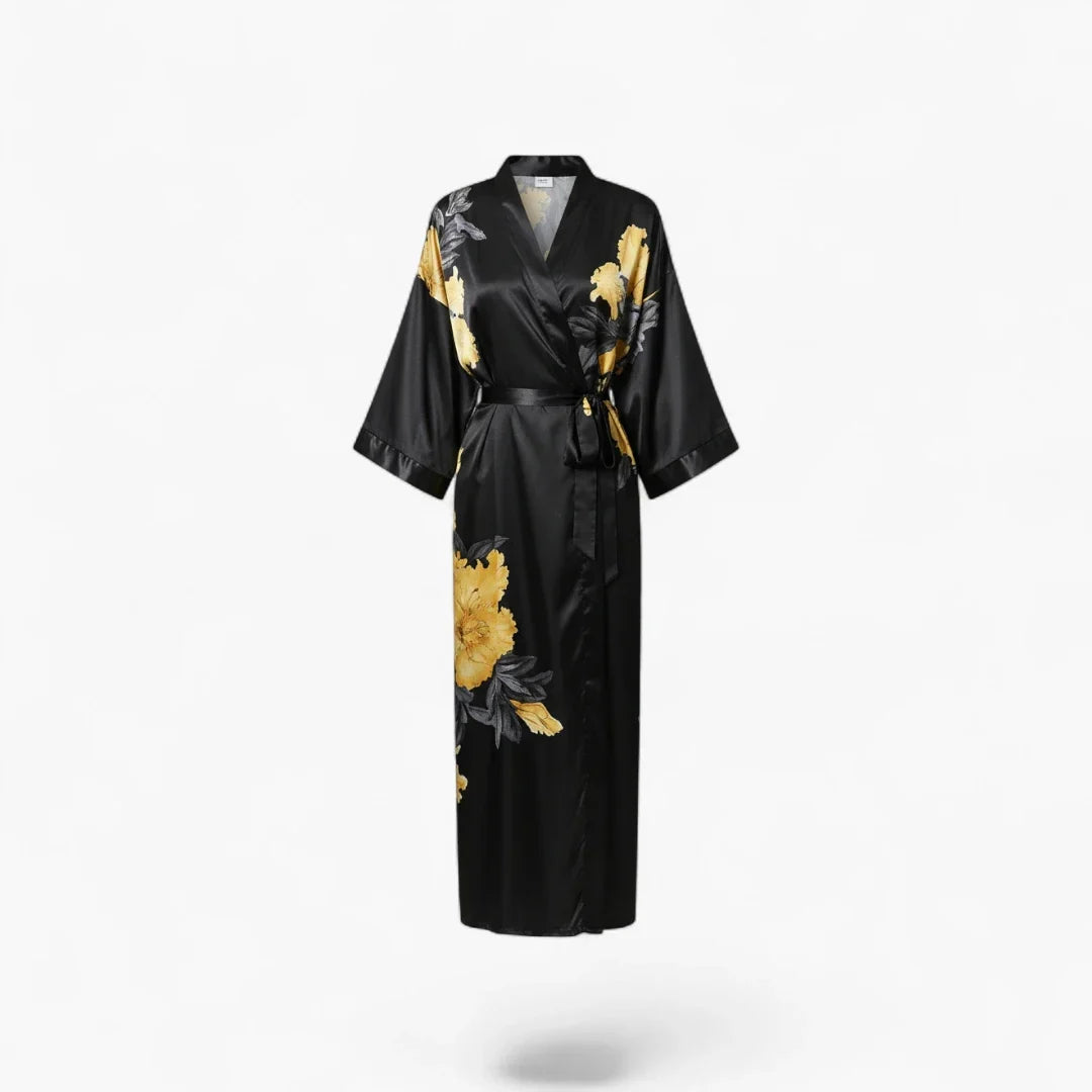 Peignoir Satin Fleuri