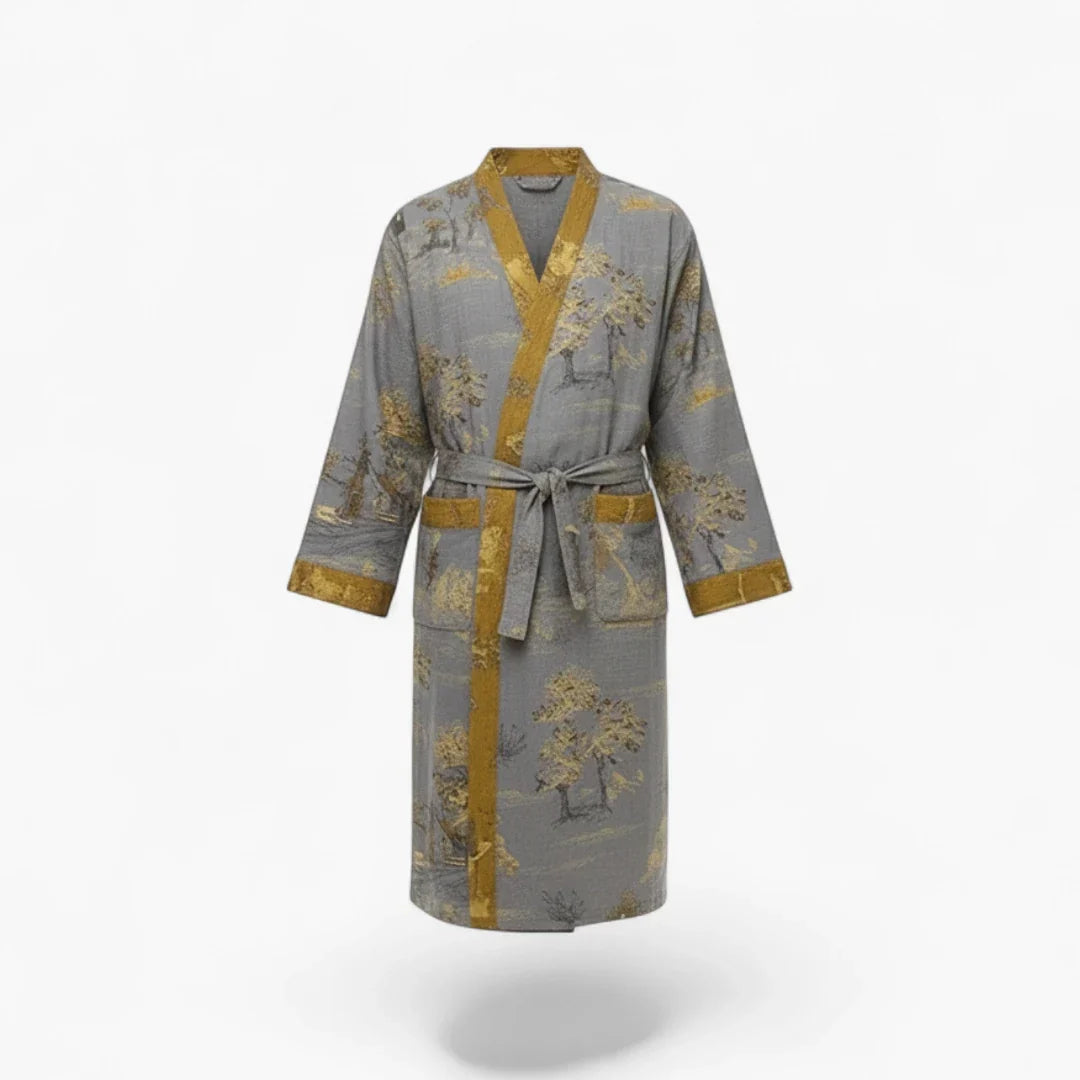 Peignoir kimono gris homme - Momiji