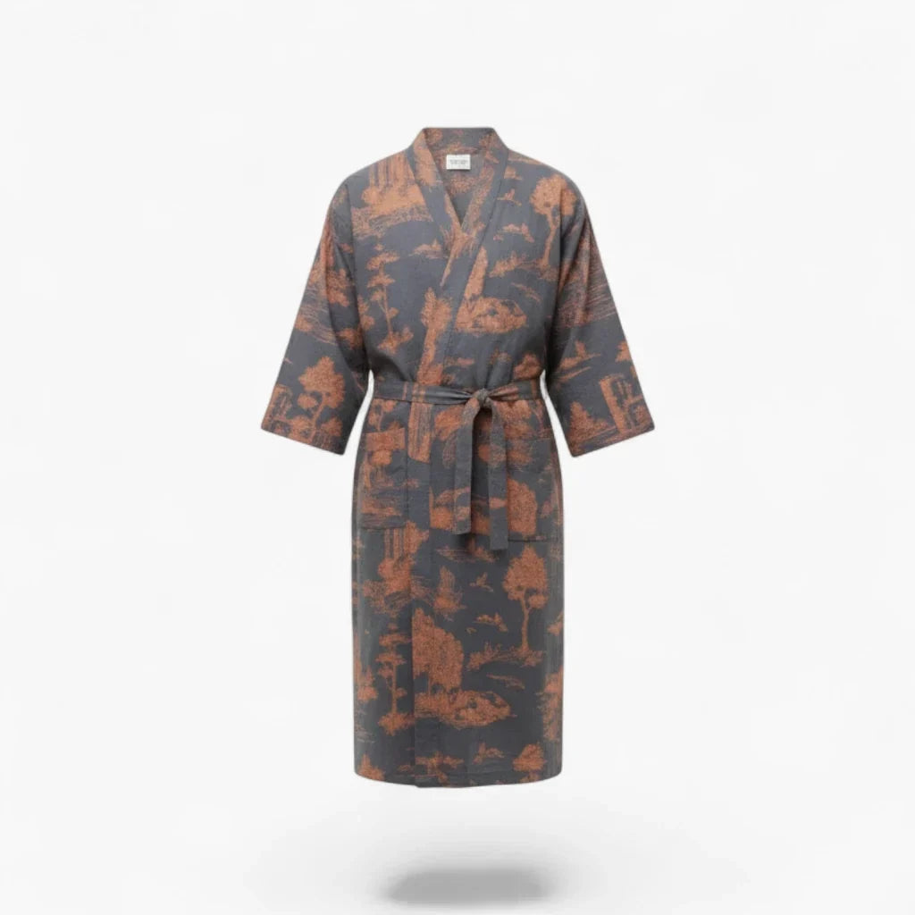 Peignoir kimono bleu homme - Ukiyo