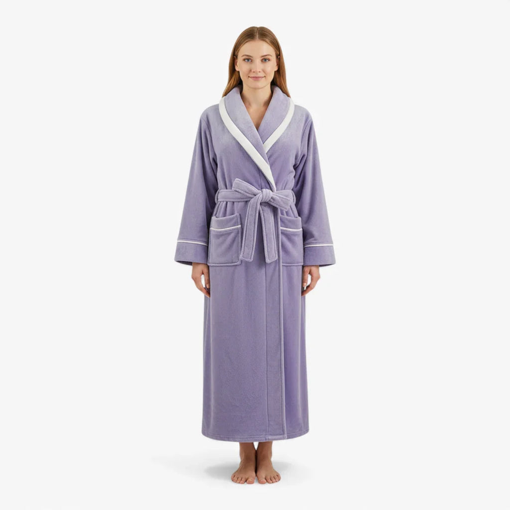 Peignoir Femme Violet - Long en Flanelle — photo 2