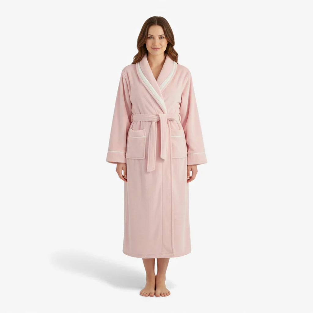 Peignoir Femme Long - Rose en Flanelle — photo 2