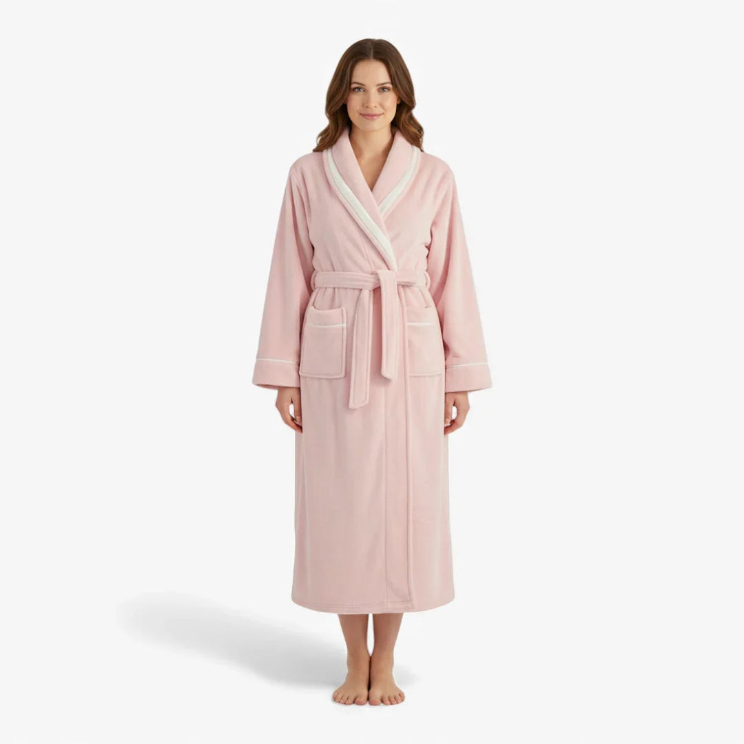 Peignoir Femme Long - Rose en Flanelle — photo 2