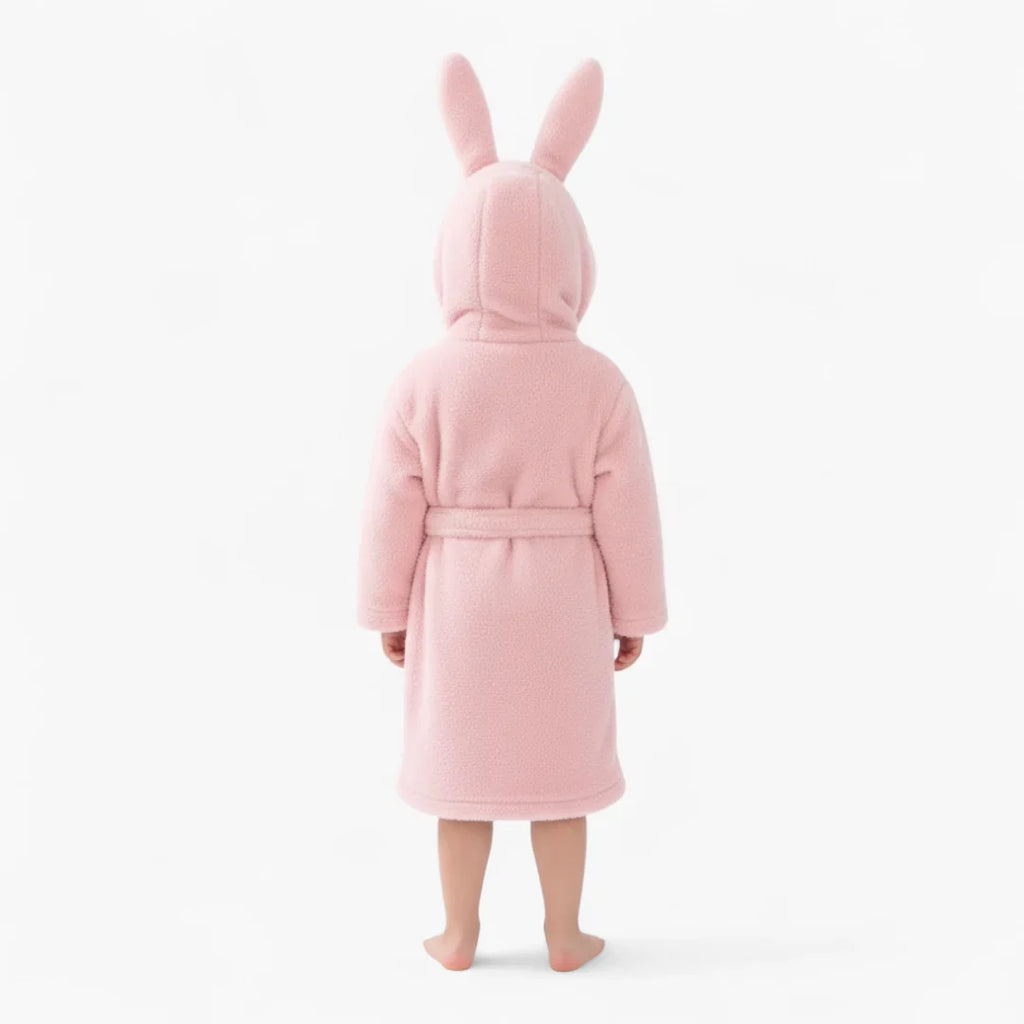 Peignoir Enfant Lapin – En Polaire Hiver Rose à Capuche Oreilles Douces — photo 3