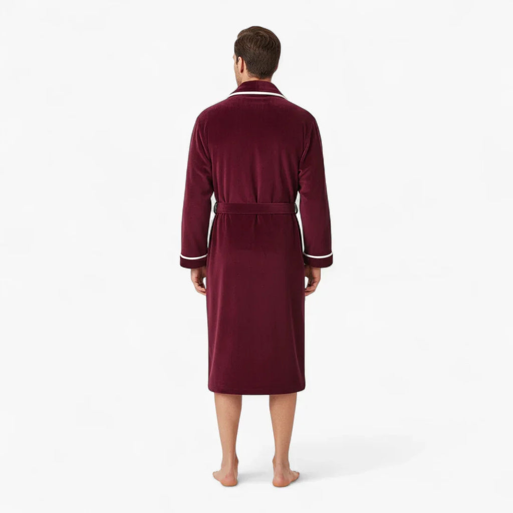 Peignoir Homme en Polaire – Couleur Bordeaux — photo 3