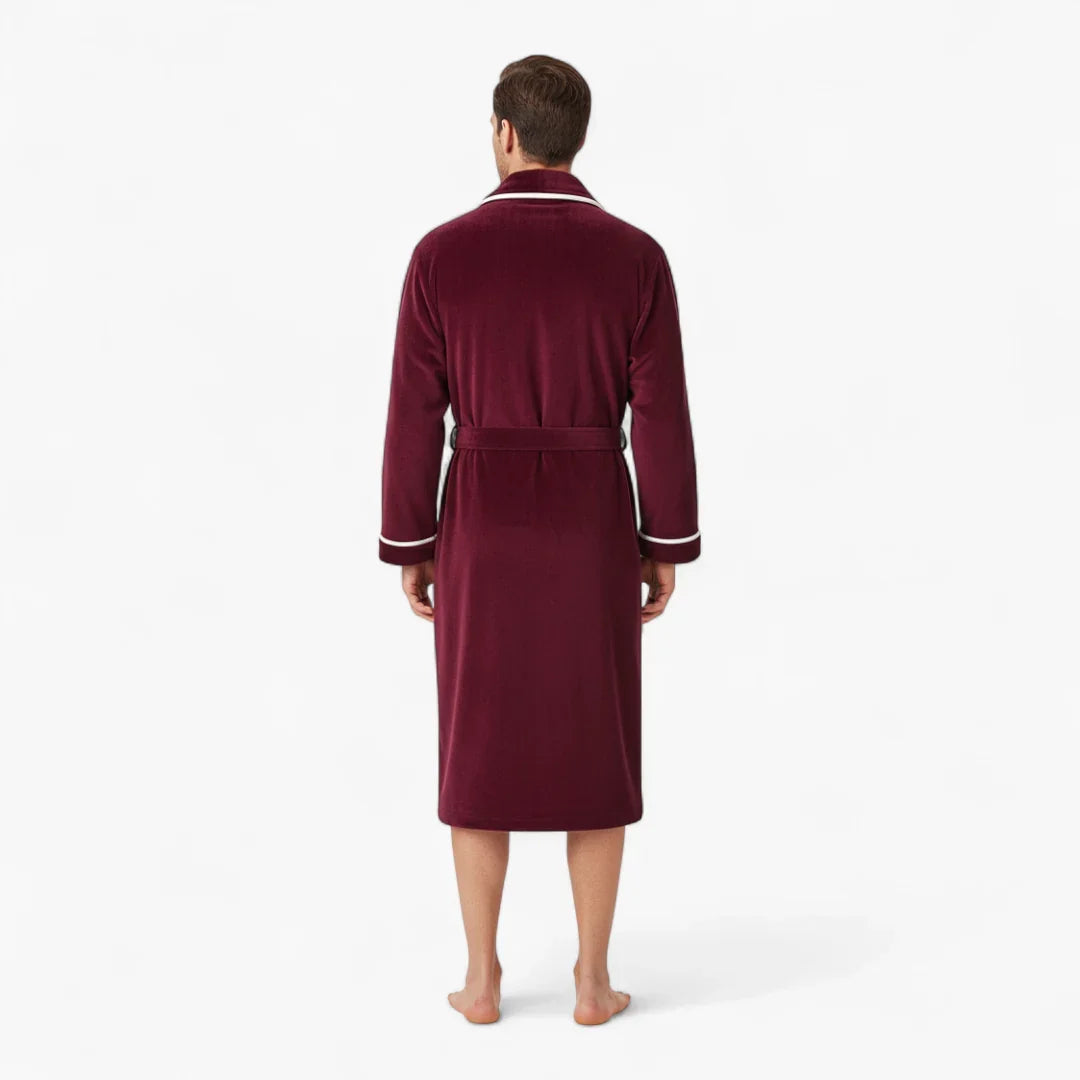 Peignoir Homme en Polaire – Couleur Bordeaux — photo 3