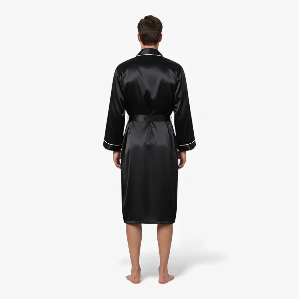 Peignoir Homme – En Satin Noir — photo 3