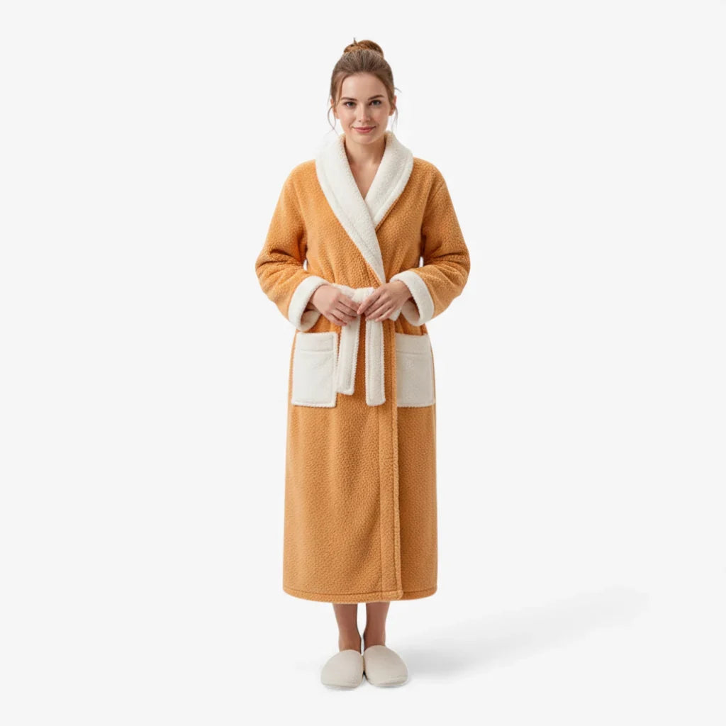 Peignoir Femme – Long Orange en Polaire — photo 2