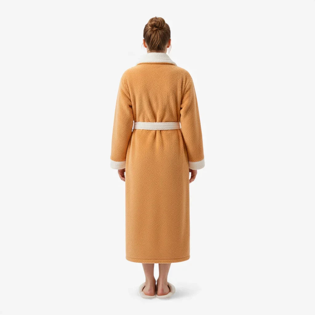 Peignoir Femme – Long Orange en Polaire — photo 3