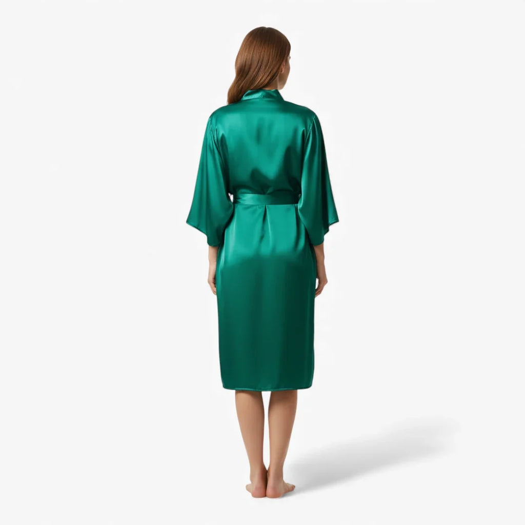 Peignoir Femme – En Satin Vert — photo 3
