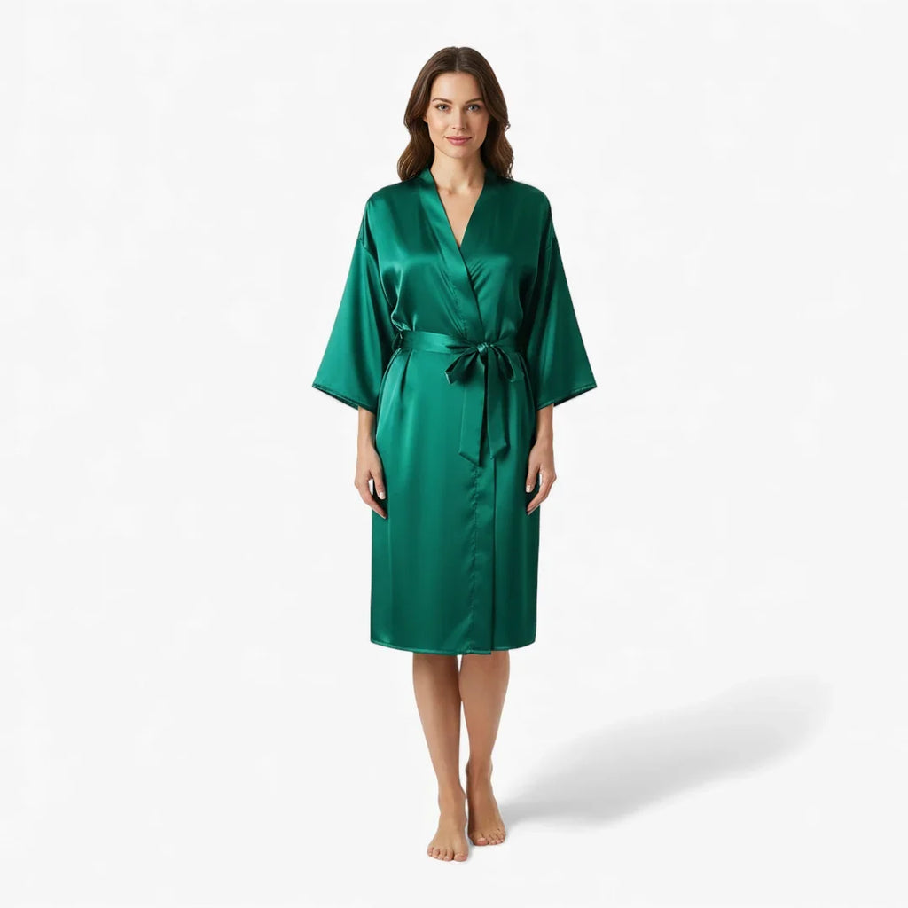 Peignoir Femme – En Satin Vert — photo 2