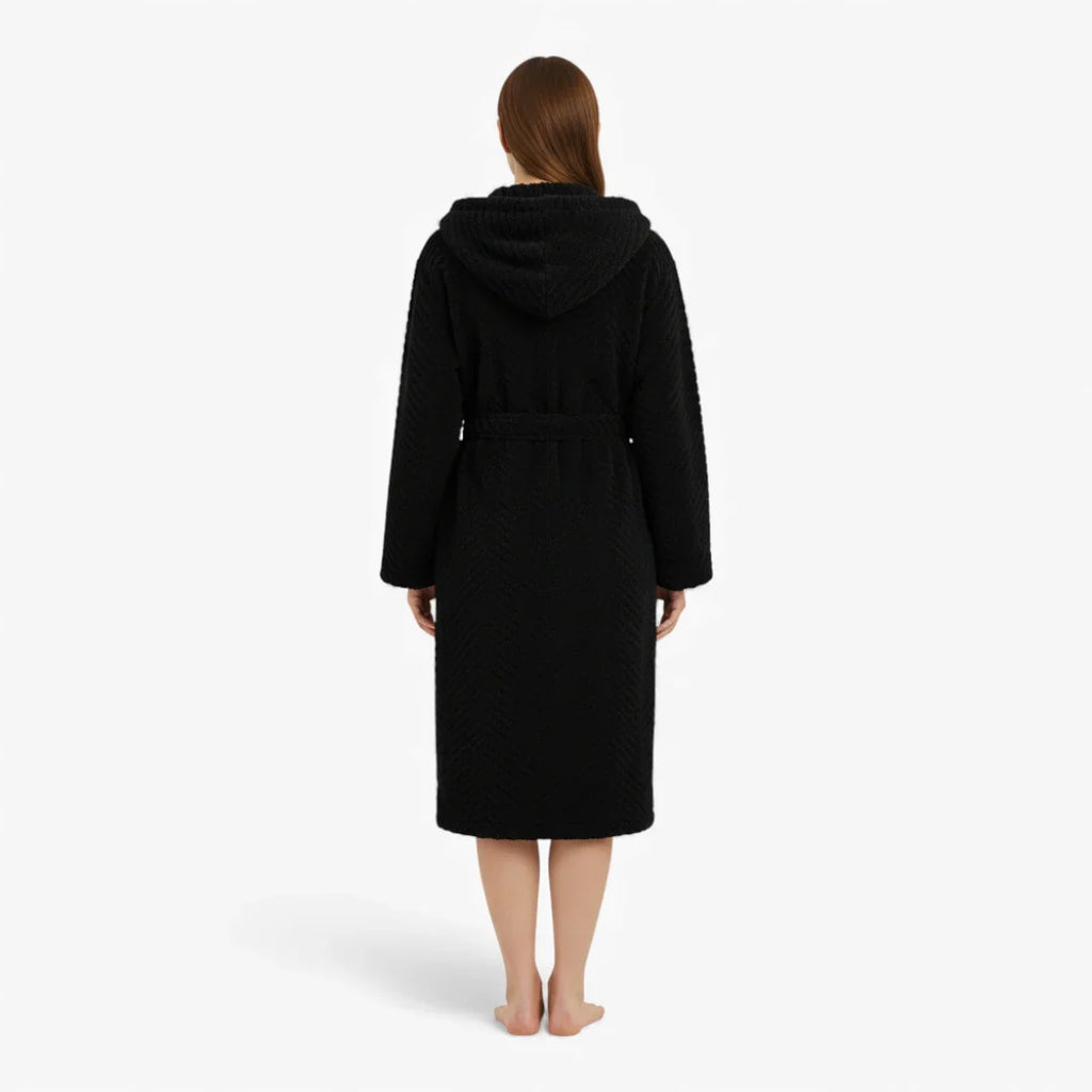 Peignoir Femme – Hiver Épais Noir — photo 3