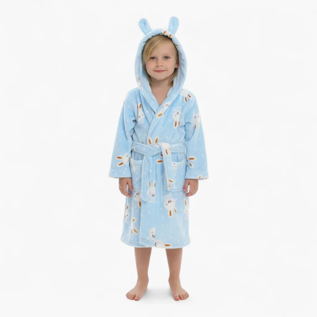 Peignoir Polaire Enfant Lapin Bleu — photo 2