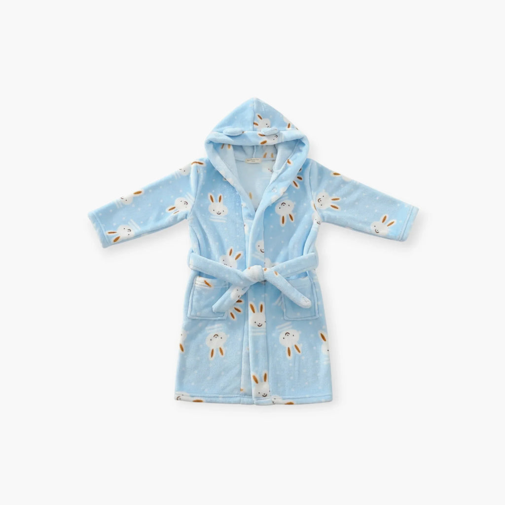 Peignoir Polaire Enfant Lapin Bleu — photo 4