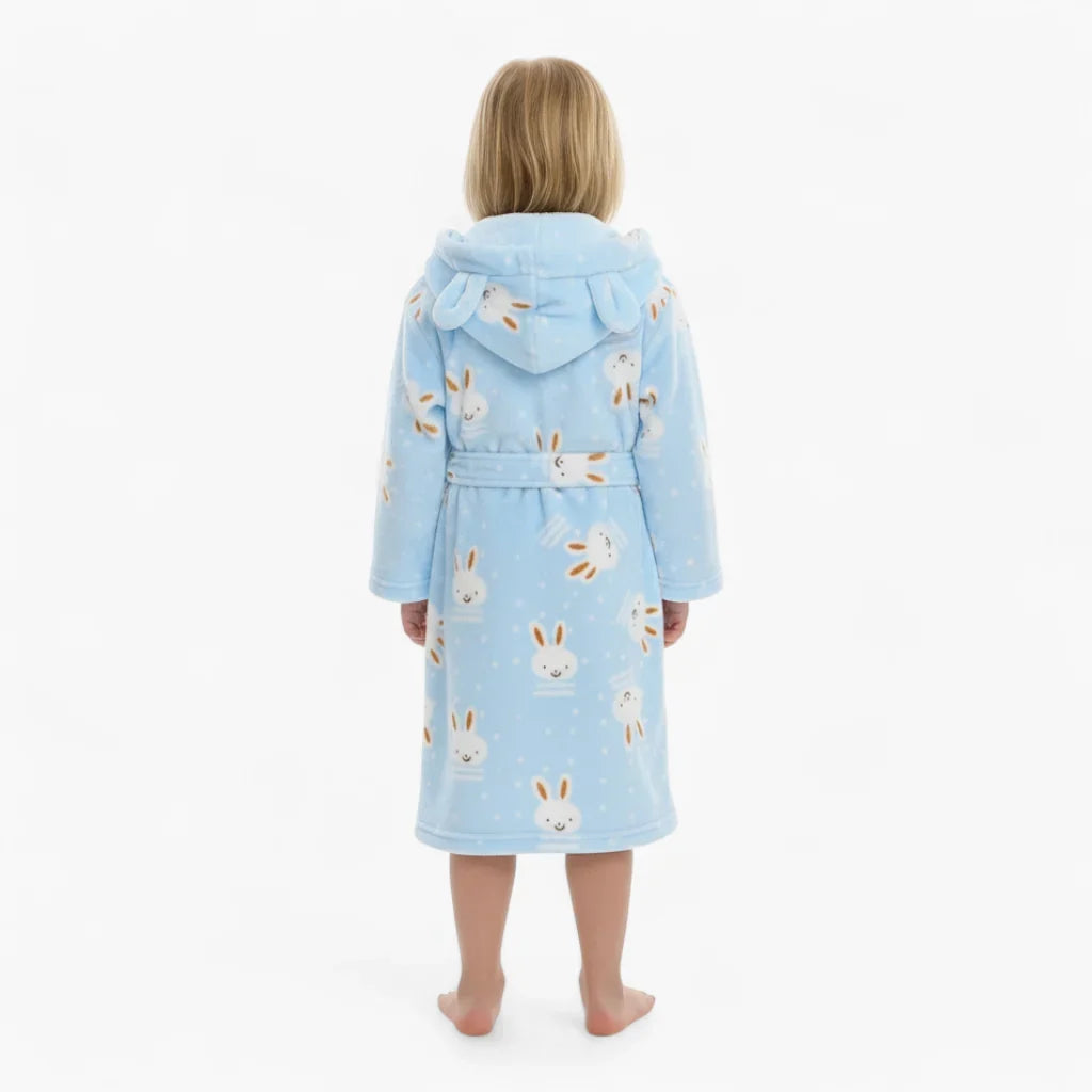 Peignoir Polaire Enfant Lapin Bleu — photo 3