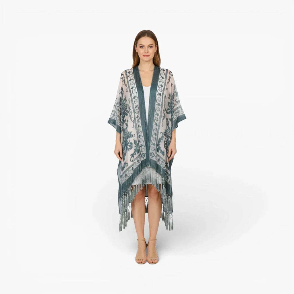 Kimono à frange tendance bohème — photo 2