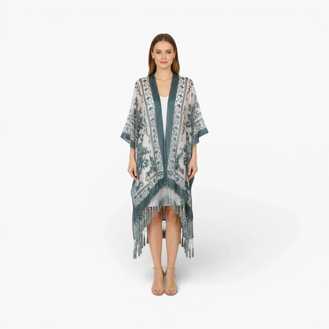 Kimono à frange tendance bohème — photo 2