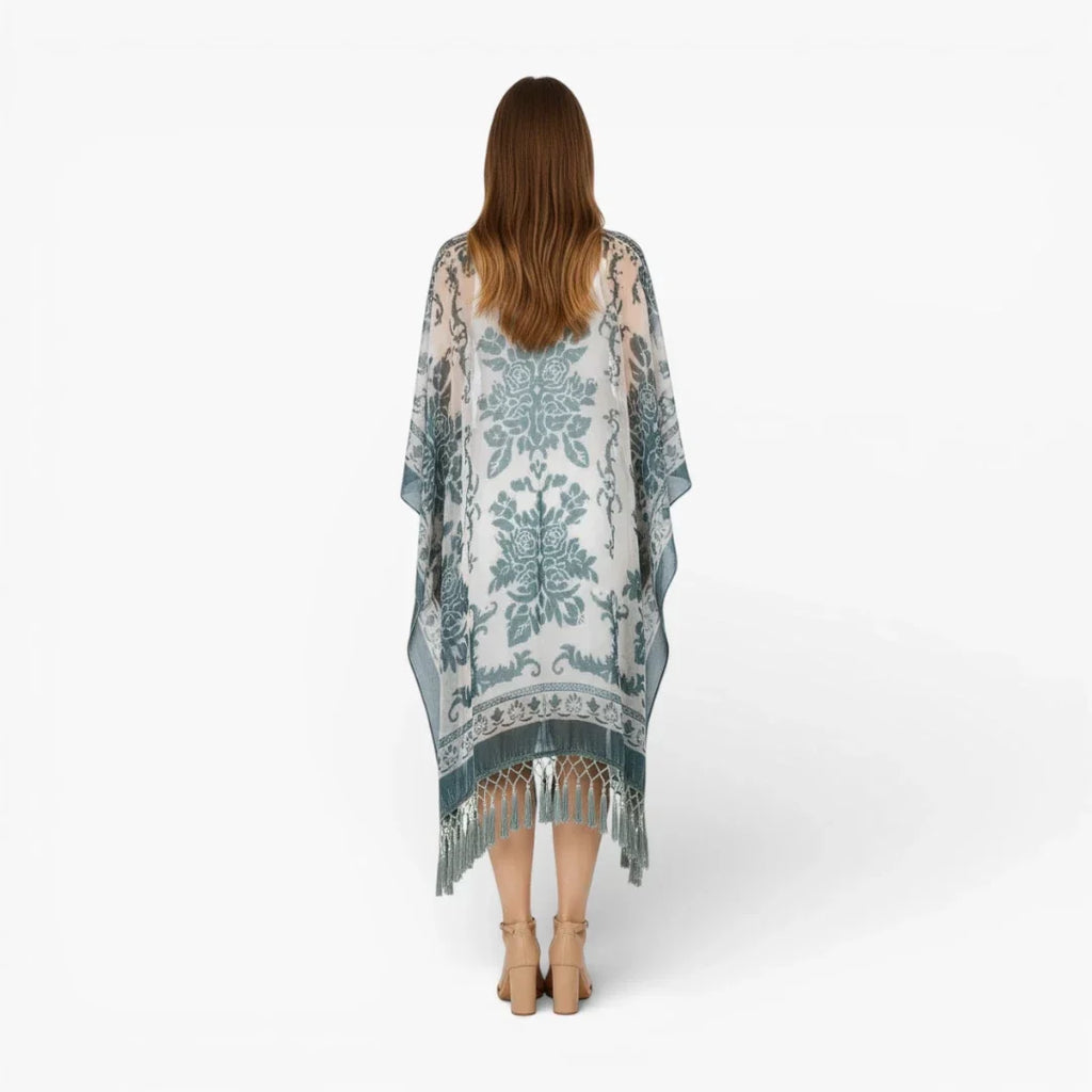 Kimono à frange tendance bohème — photo 3