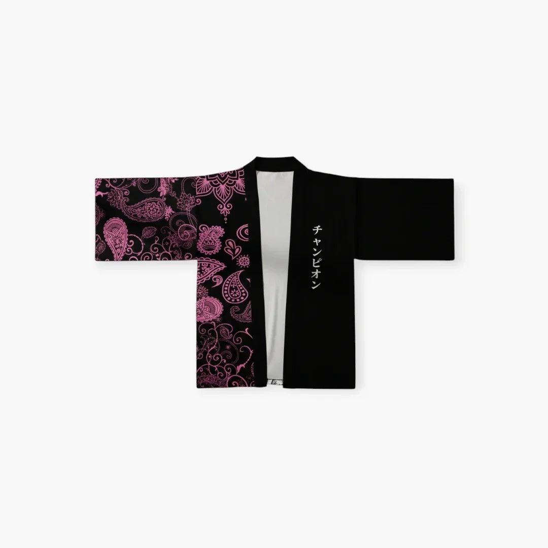 Kimono noir et rose