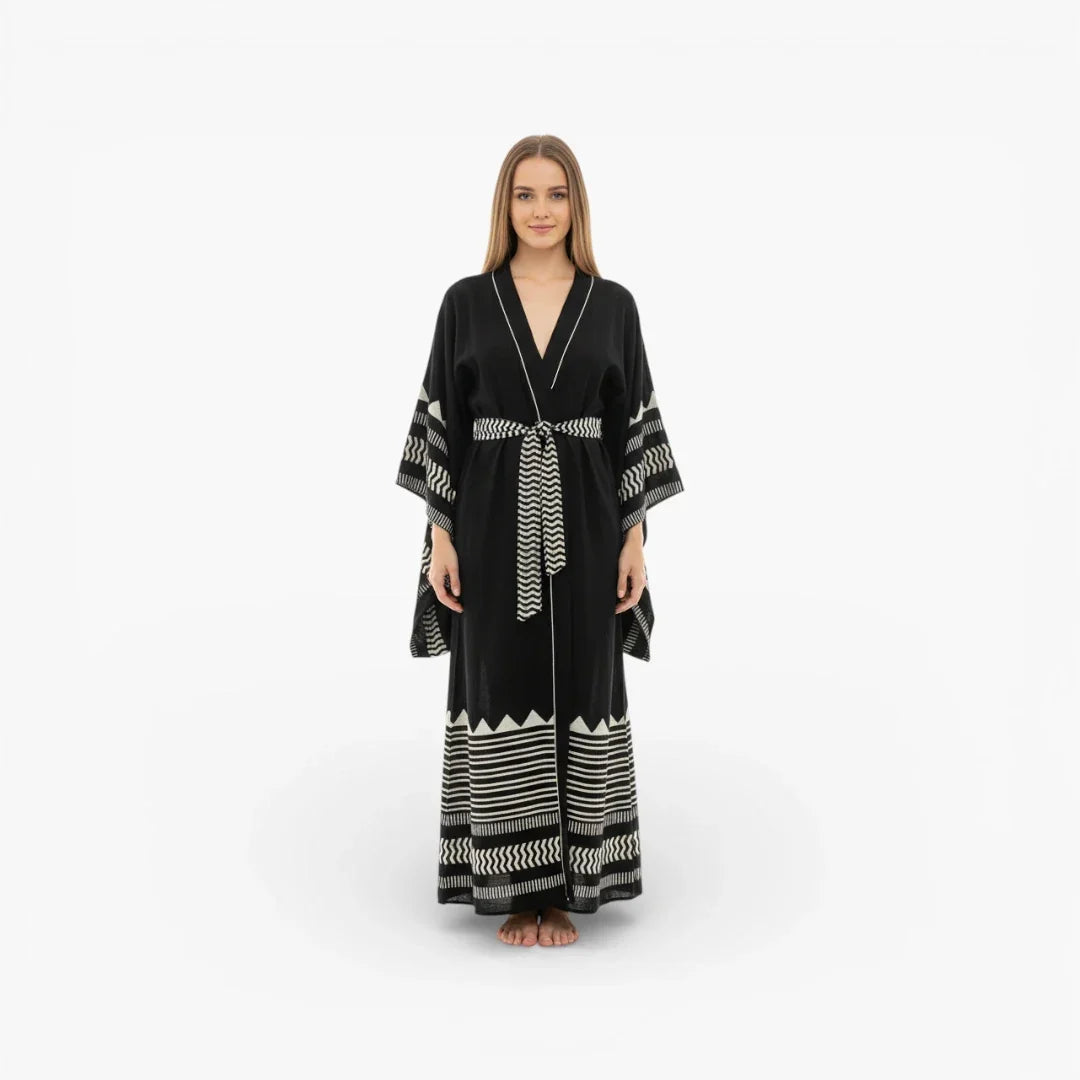 Kimono plage long noir — photo 2