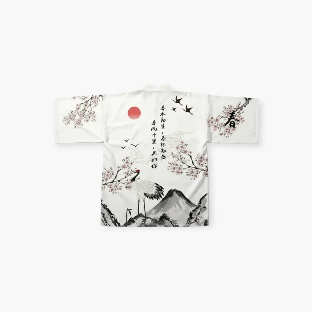 Kimono blanc a fleur — photo 2