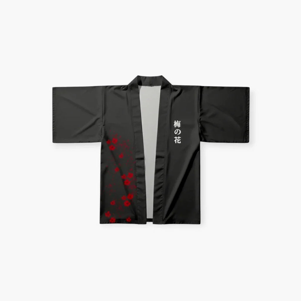 Kimono fleuri rouge