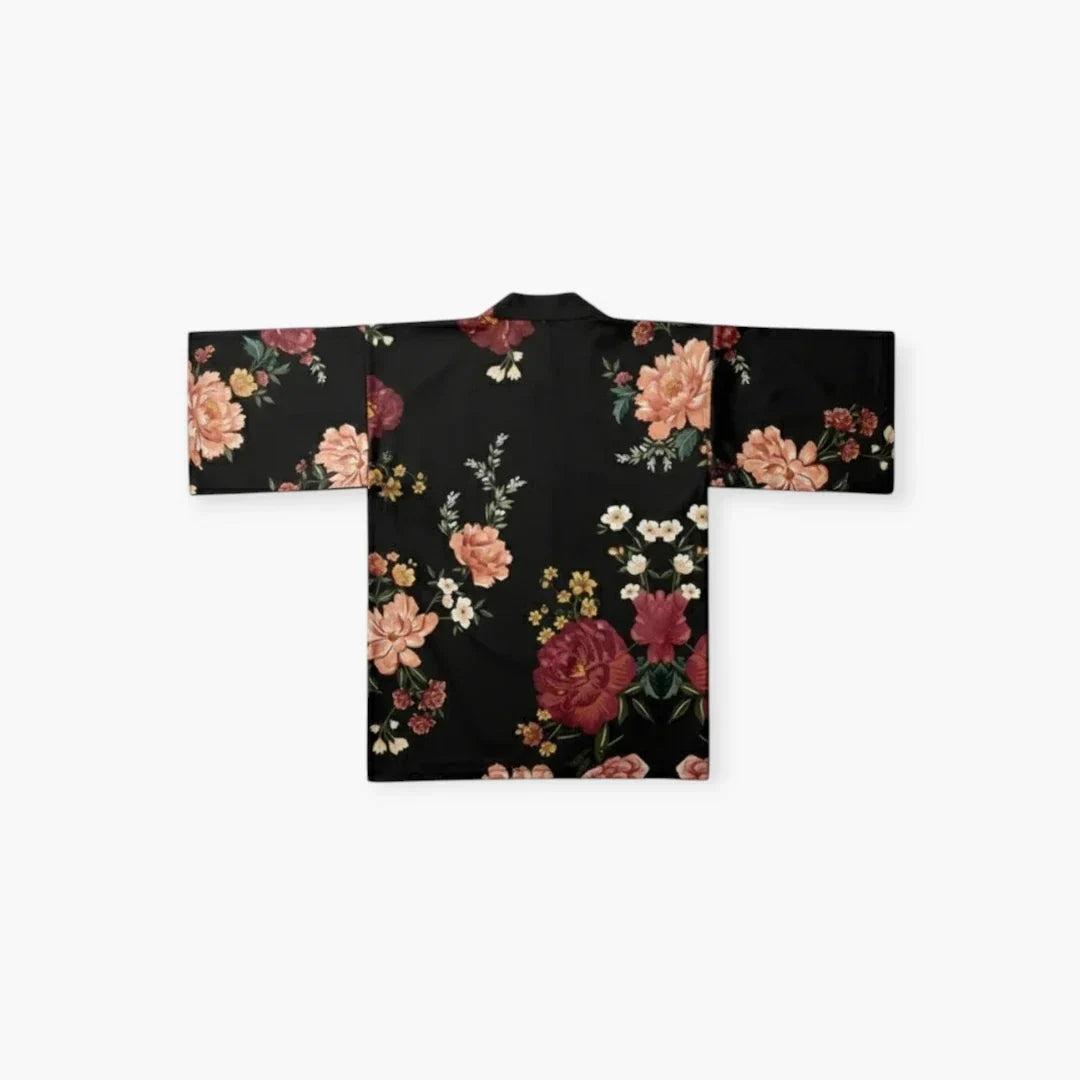Kimono noir a fleur — photo 2