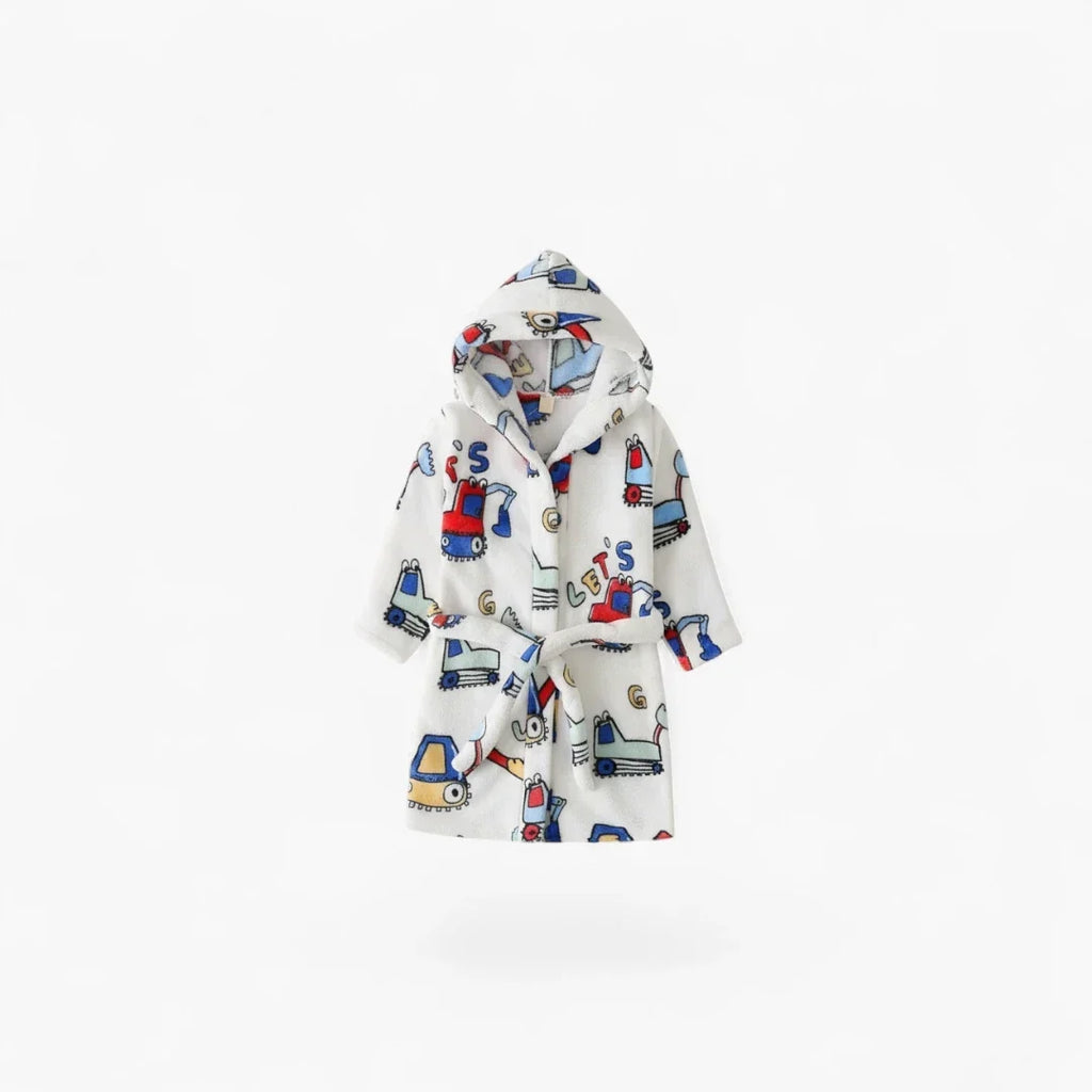 Peignoir Enfants avec Motifs Tracteurs