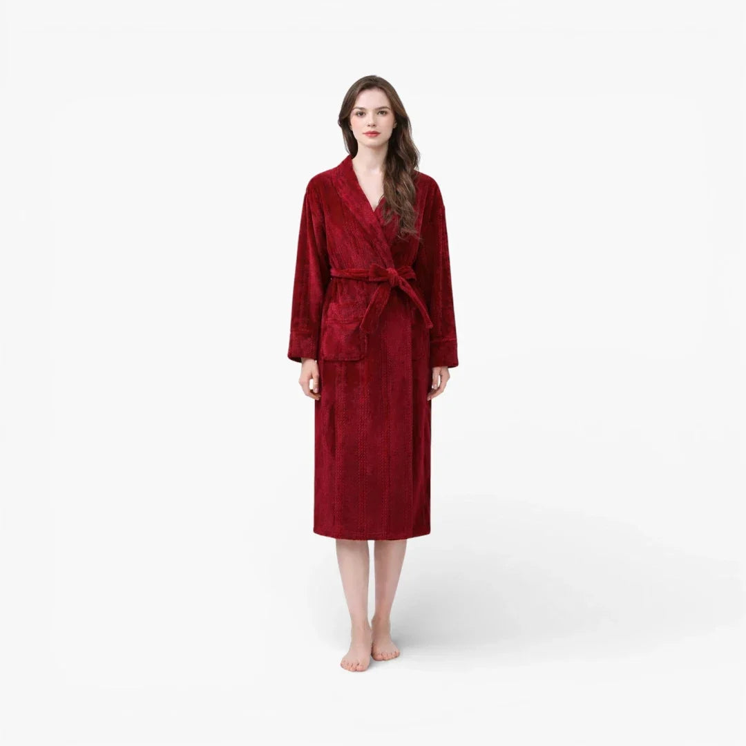 Peignoir Polaire en Flanelle Rouge pour Femme — photo 2