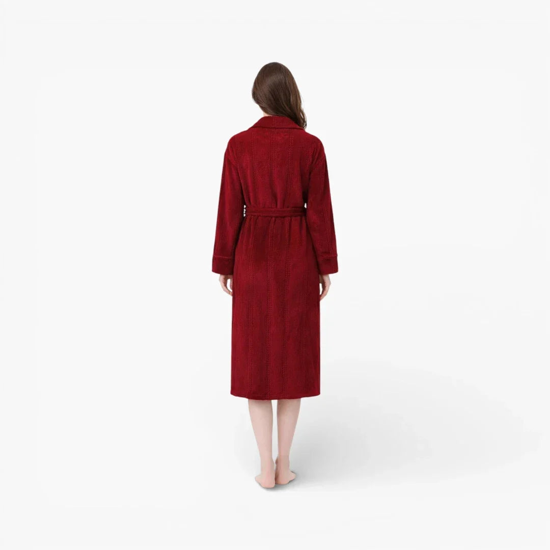 Peignoir Polaire en Flanelle Rouge pour Femme — photo 3