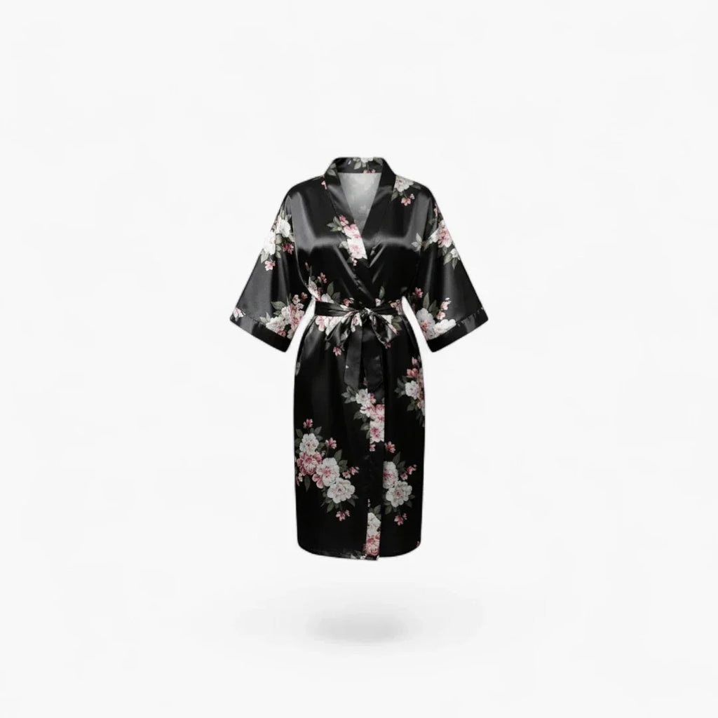 Peignoir Femme Noir Satin