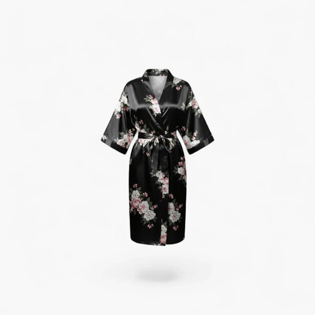 Peignoir Femme Noir Satin